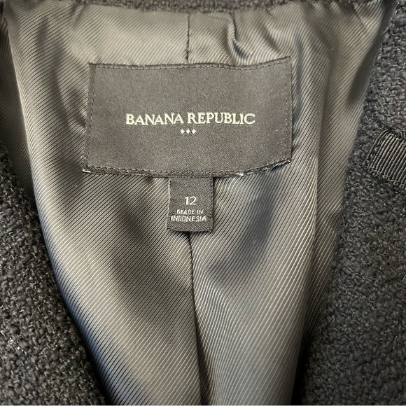 BANANA REPUBLIC Black Double-Breasted Textured Women's Blazer - Picture 13 of 16